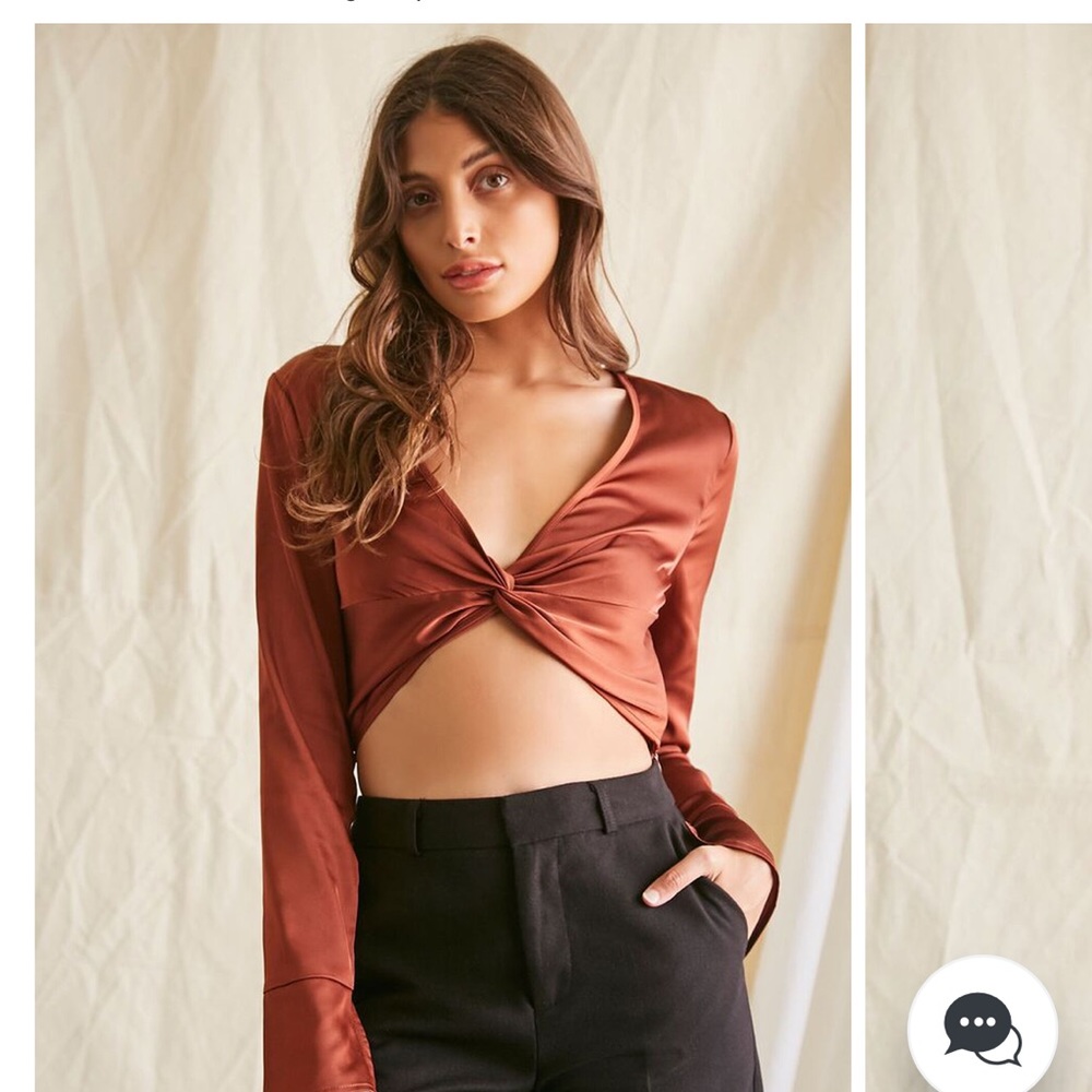 Satin Twisted Crop Top